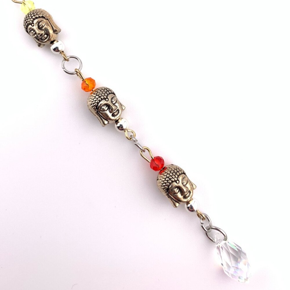 Buddha Rainbow Chakra Glass Beads Handmade Car Charm Suncatcher CC126